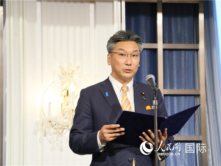 日本國貿促會長代理橋本岳致辭。人民網 許可攝