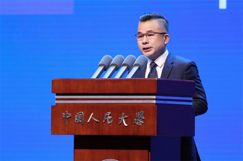 中國人民大學(xué)副校長鄭新業(yè)致辭（主辦方供圖）